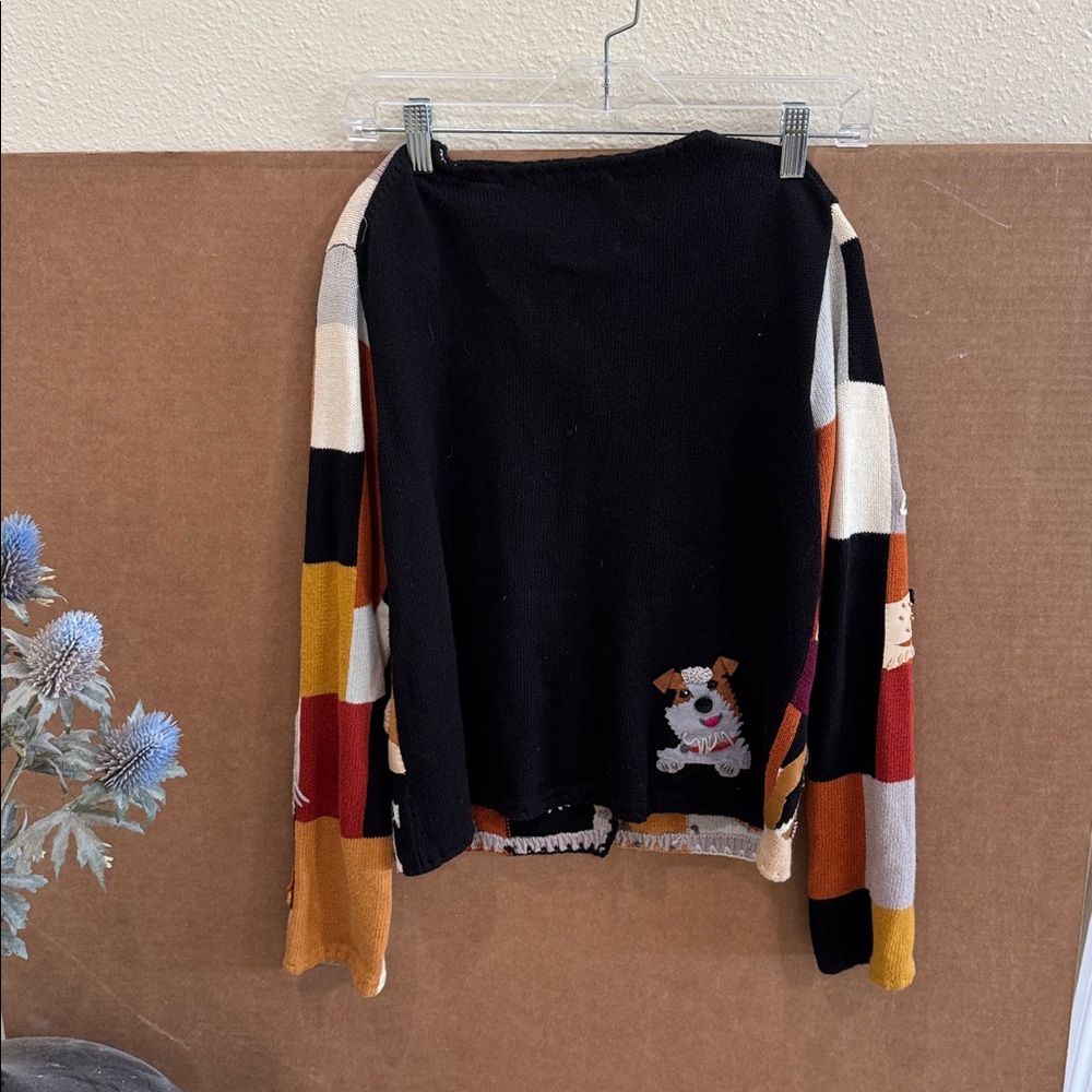 VTG Michael Simon New York 1998 Dog Embroidered Beaded Cardigan Sweater Sz S - Picture 6 of 6
